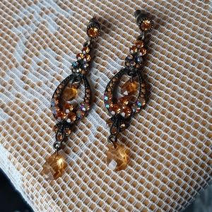Swarovski Crytal Amber Earrings